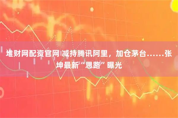 堆财网配资官网 减持腾讯阿里，加仓茅台……张坤最新“思路”曝光