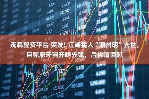 茂森配资平台 突发! 江湖猛人“潮州明”去世，自称崩牙驹开路先锋，后惨遭回怼